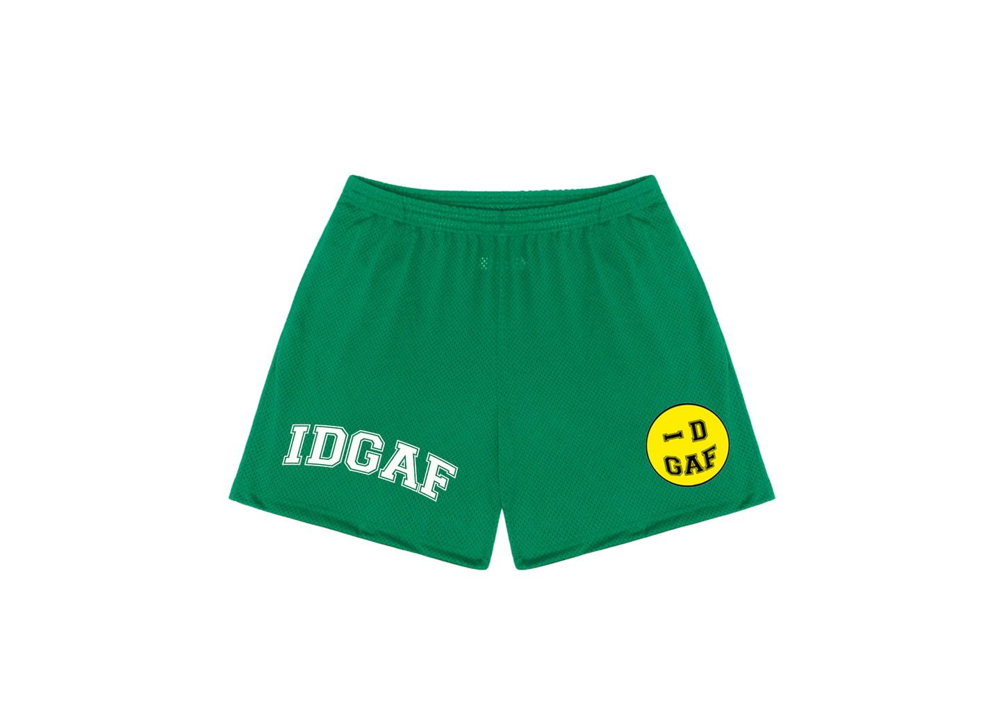 IDGAF Mascot Mesh Short Kelly