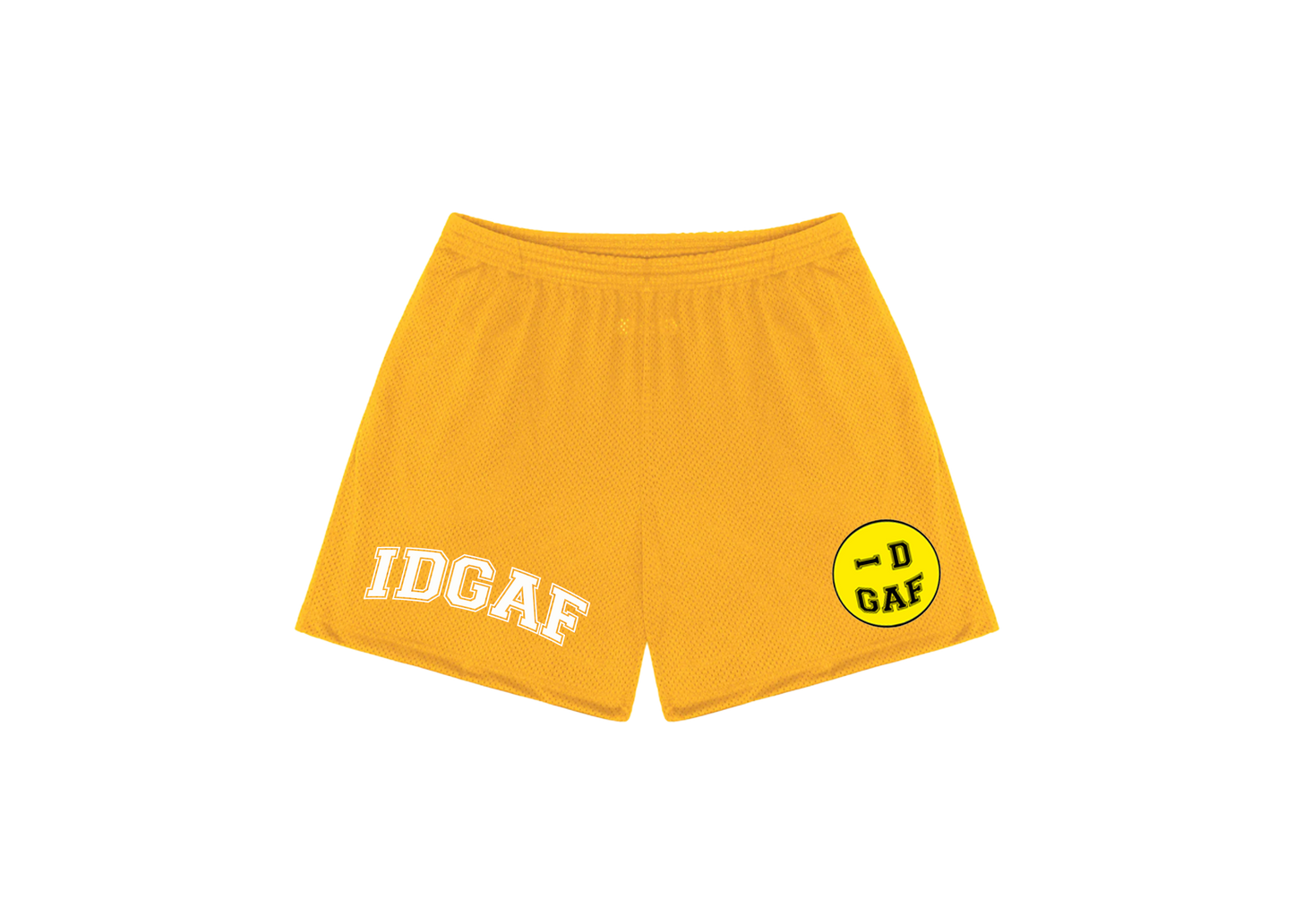 IDGAF Mascot Mesh Short Gold