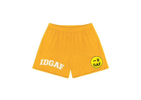 IDGAF Mascot Mesh Short Gold